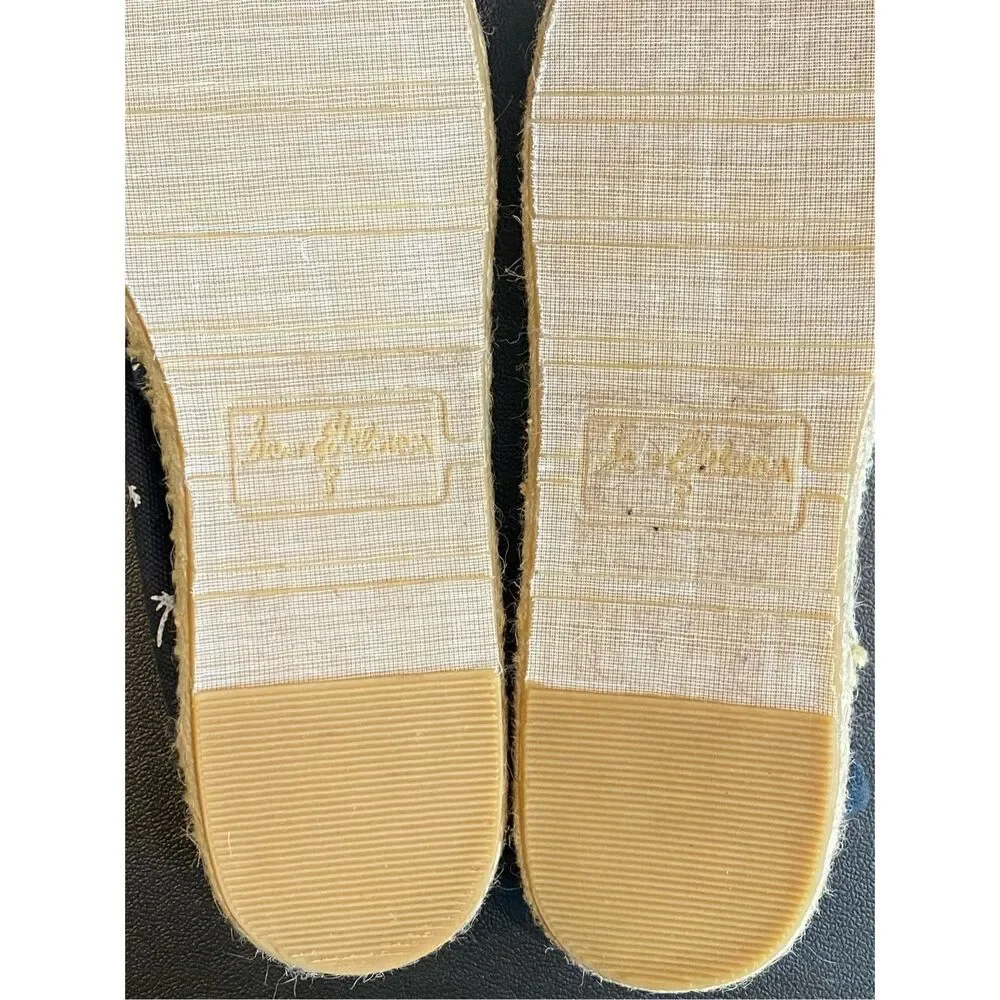 Sam Edelman Navy Palm Tree Espadrille Sandal Flats Size 8
